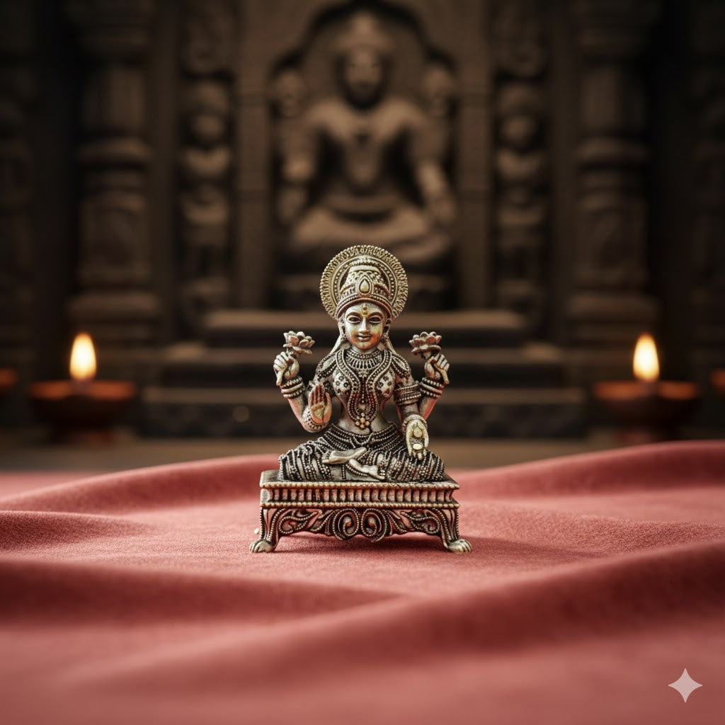 Silver Plated Laxmi Mata Idol (3 Inch)
