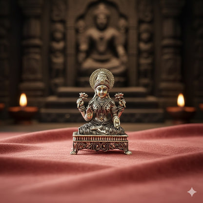 Silver Plated Laxmi Mata Idol (3 Inch)