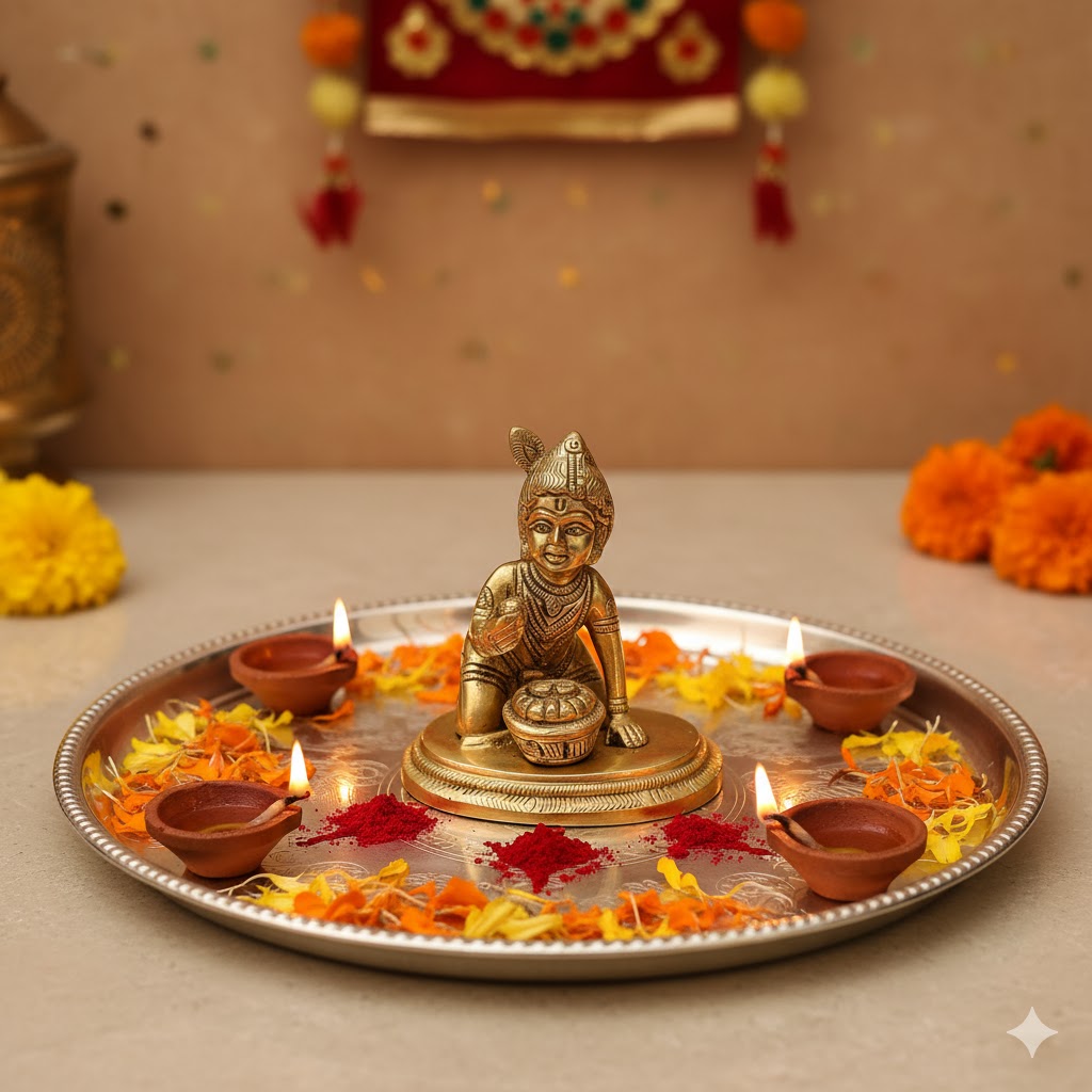Brass Laddu Gopal Idol