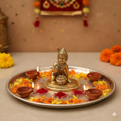 Brass Laddu Gopal Idol