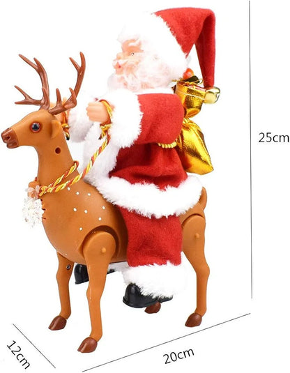 Musical Deer Riding Santa Claus