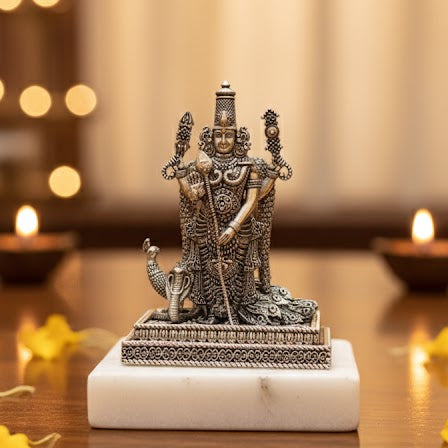 Silver Plated Lord Murgan Ji Idol Style 2 (3 Inch)