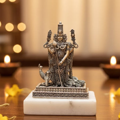 Silver Plated Lord Murgan Ji Idol Style 2 (3 Inch)
