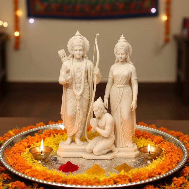 Lord Sita Ram With Hanuman