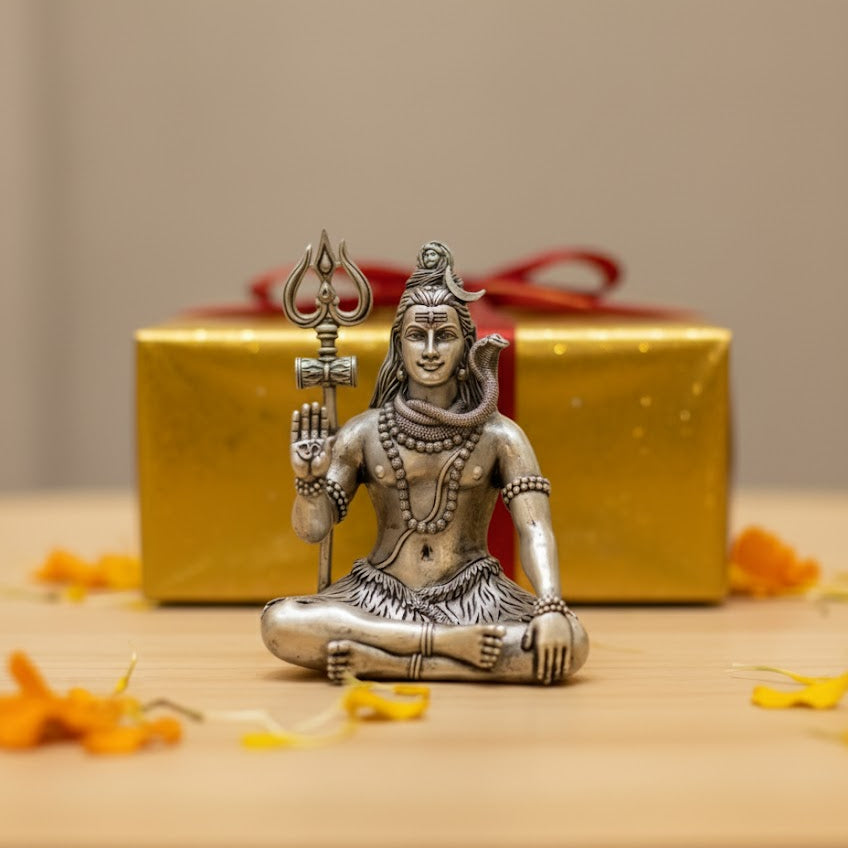 Silver Plated Lord Shiv Idol (3 Inch)