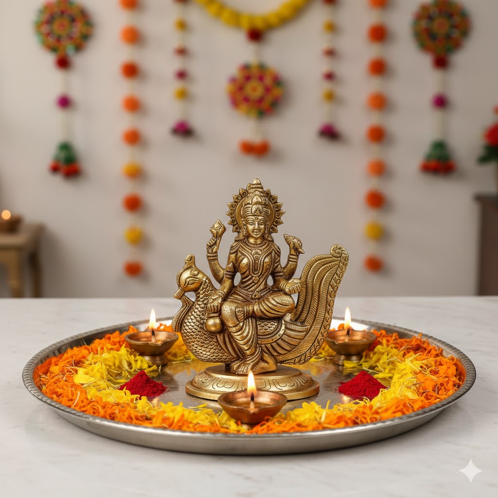 Brass Lord Saraswati Mata Idol