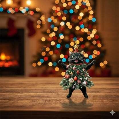 2 Pieces Cat Christmas Ornaments, Acrylic Christmas Ornament