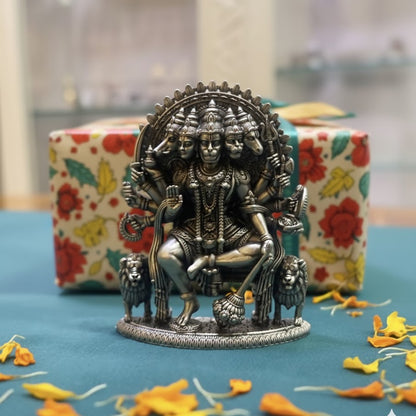 Silver Plated Lord Panchmukhi Hanuman Idol (3 Inch)