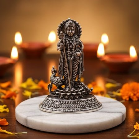 Silver Plated Lord Murgan Ji Idol Style 1 (3 Inch)