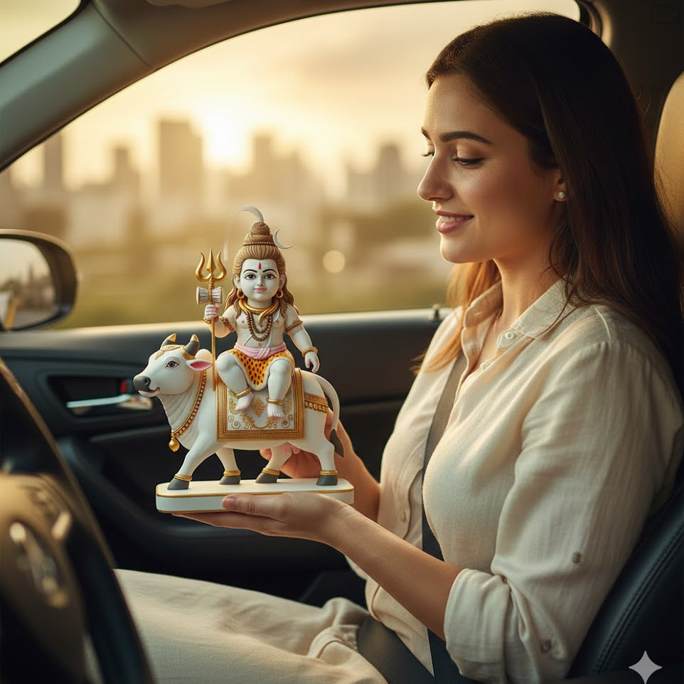 Bal Shiv With Nandi Idol