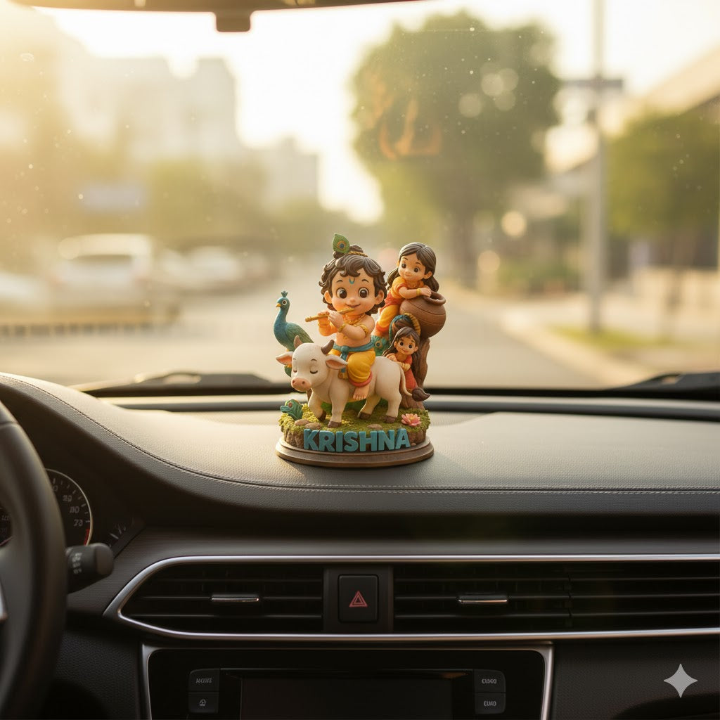 Bal Krishna With Cow Unique Idol (8 Inch)