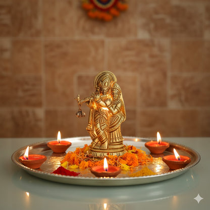Brass Lord Radha Krishna Idol