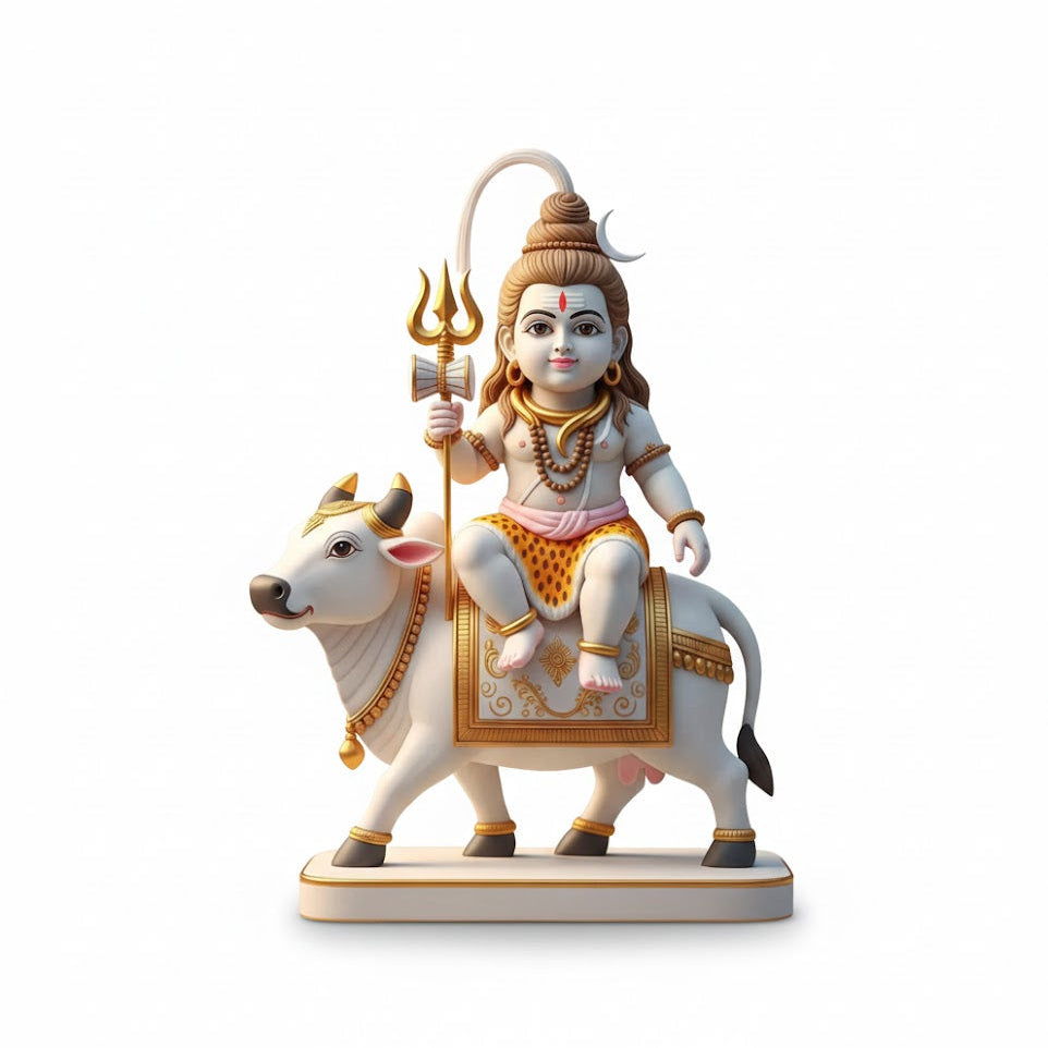 Bal Shiv With Nandi Idol