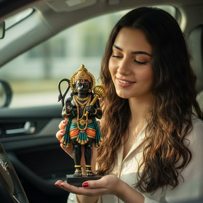 Black stone Lord Hanuman Idol