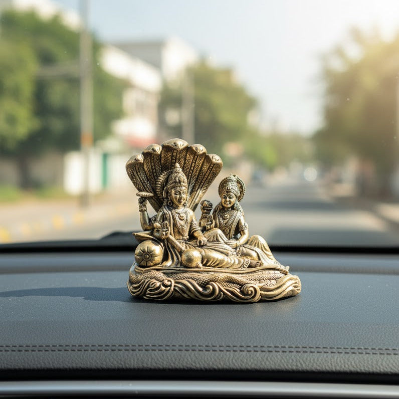 Brass Lord Vishnu Lakshmi Idol