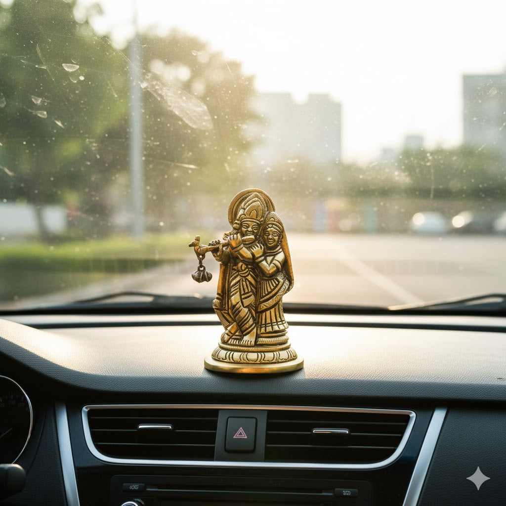 Brass Lord Radha Krishna Idol