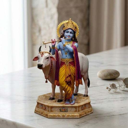 Krishna With Cow Idol