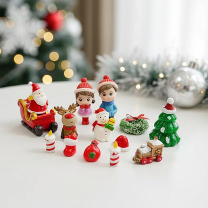 14 pcs Christmas Theme Miniature Decoration Items