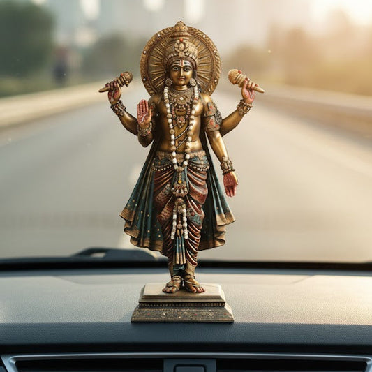 Bronze Finish Lord Vishnu Ji Idol