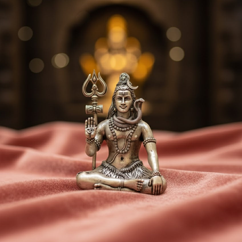 Silver Plated Lord Shiv Idol (3 Inch)