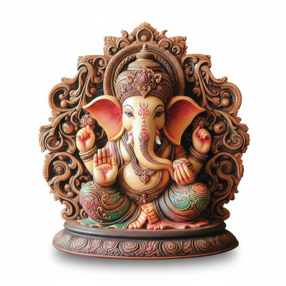 Lord Ganesha Idol Unique Design  (8 Inch)