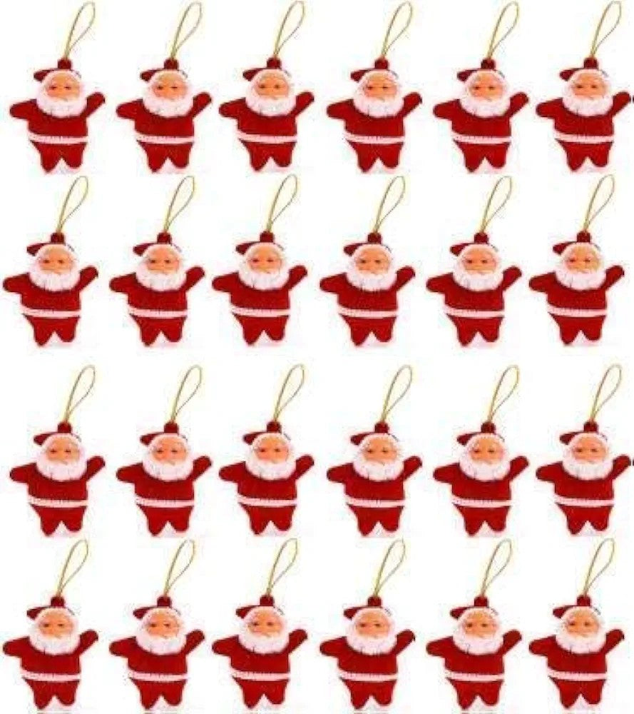 Mini Santa Claus Doll Hanging Doll for Xmas Tree Decorations - Christmas Decoration Ornaments Items - Santa Claus Toy Doll for Kids & Christmas Decor (24 Pcs)