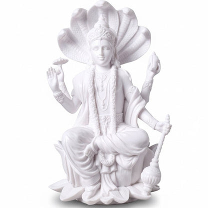 White Marble Lord Vishnu Idol