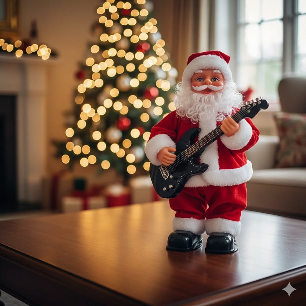 Electric Musical Santa Claus with Guitar