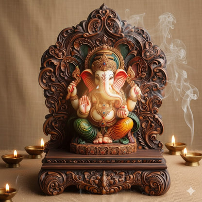 Lord Ganesha Idol Unique Design  (8 Inch)