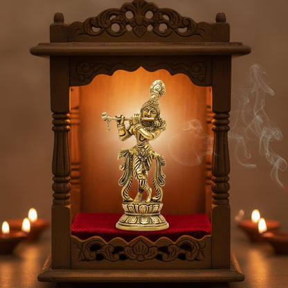 Brass Dancing Krishna Idol