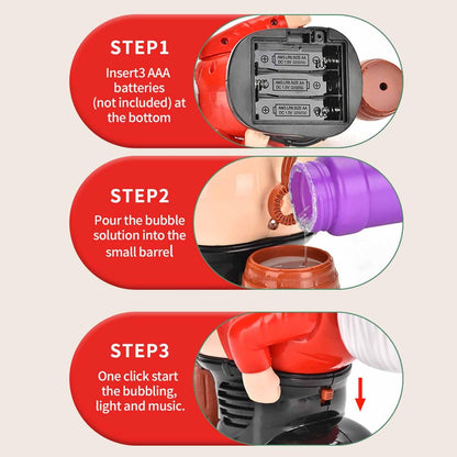 Santa Claus Butt Bubble Machine Christmas Bubble Machine Button Control Funny Bubble Maker for Festival Party Carnival Gathering