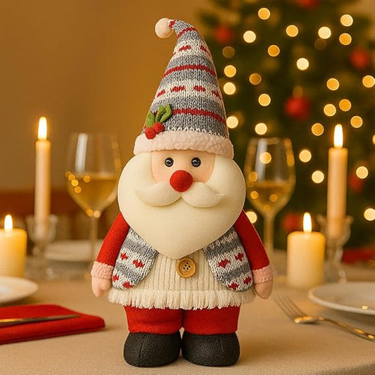 Santa Claus Decor Figurines Claus Figures Standing Cute Decor with Hat Christmas Doll