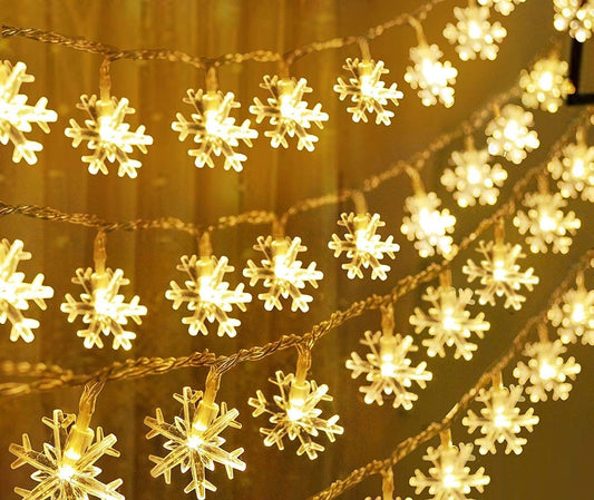 Plastic Snow Flake String Lights of Home Decoration Christmas