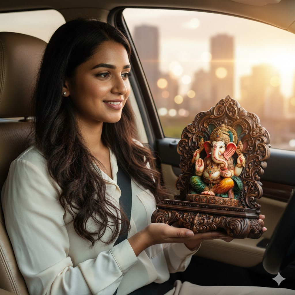 Lord Ganesha Idol Unique Design  (8 Inch)