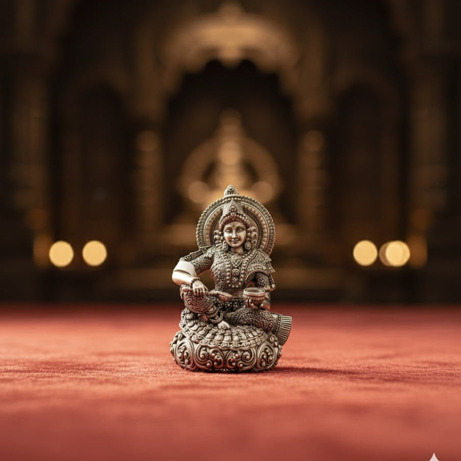 Silver Plated Annapurna Mata Idol (3 Inch)