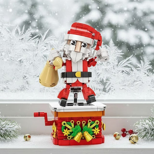 Christmas Building Block Set, Santa Claus with Moving Swing Mechanism, 404 Pieces Creative Construction Toy for Ages 6+, Holiday Decoration