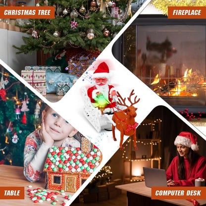 Santa And Reindeer Sleigh Toys,Singing And Dancing With Jingle Bell Rock