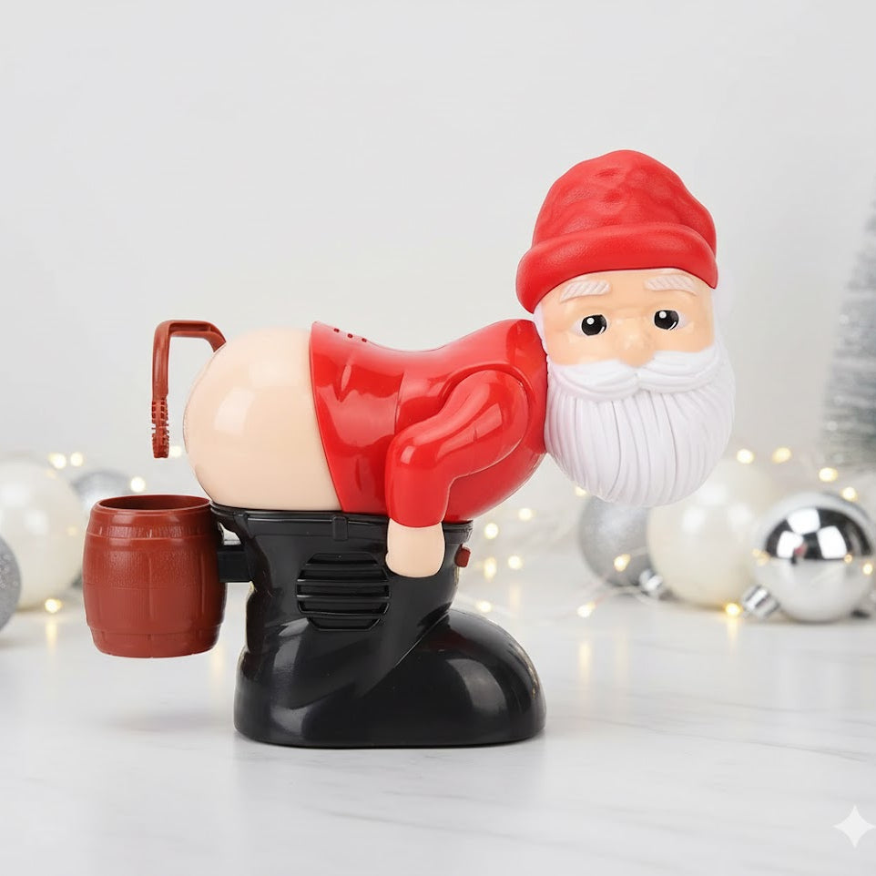 Santa Claus Butt Bubble Machine Christmas Bubble Machine Button Control Funny Bubble Maker for Festival Party Carnival Gathering