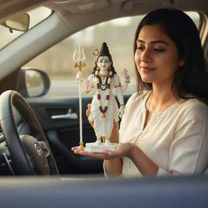White Marble Standing Lord Shiv Idol