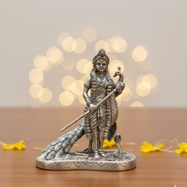 Silver Plated Lord Murgan Ji Idol Style 5 (3 Inch)