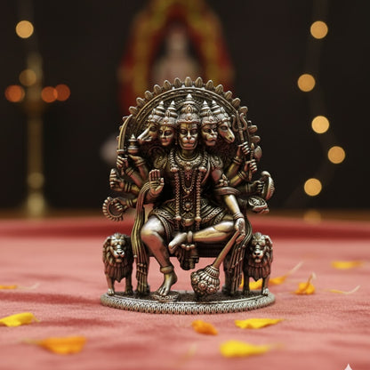 Silver Plated Lord Panchmukhi Hanuman Idol (3 Inch)