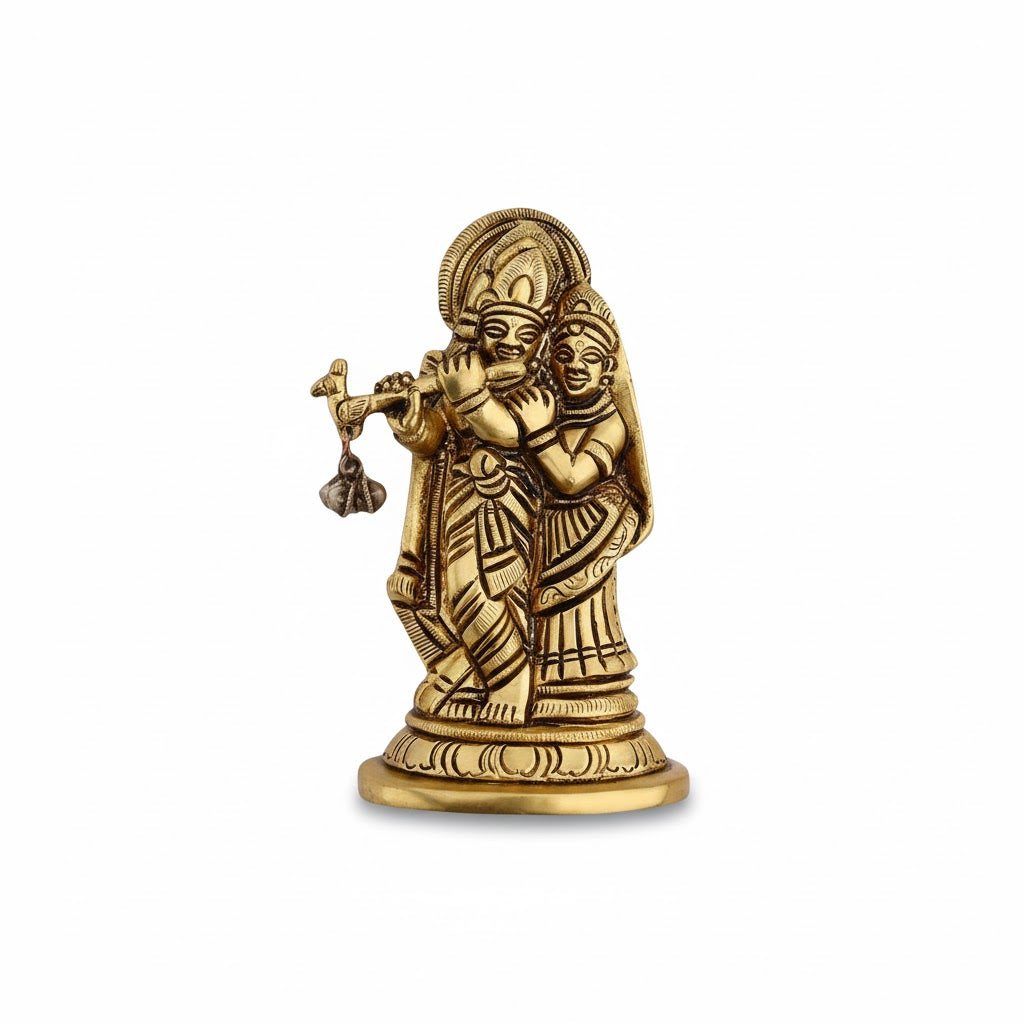 Brass Lord Radha Krishna Idol