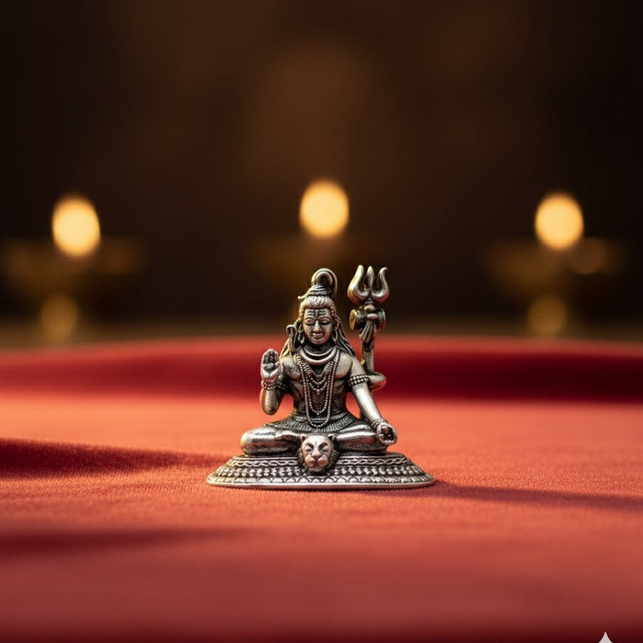 Silver Plated Shiv Idol (3 Inch)