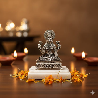 Silver Plated Laxmi Mata Idol (3 Inch)
