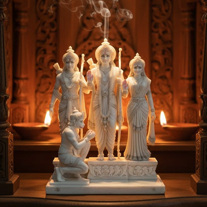 White Marble Lord Ram Darbar Idol