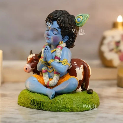 BAAL KRISHNA IDOL WITH COW