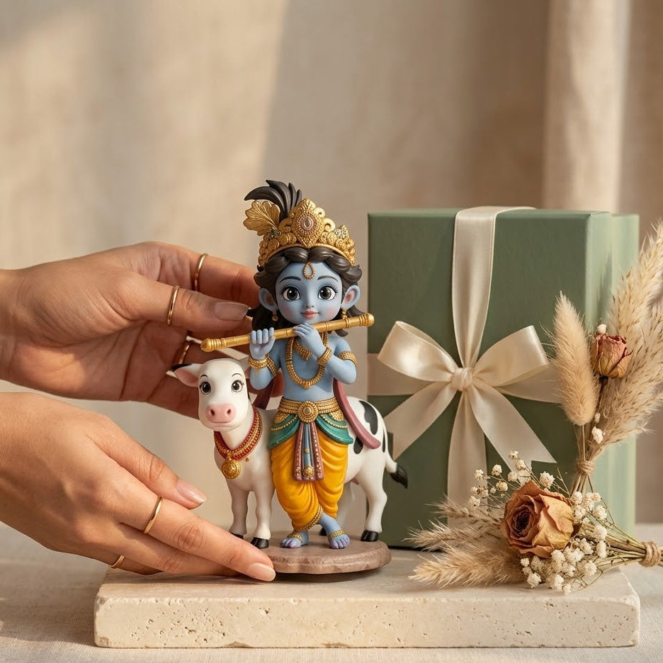 Bal Krishna With Cow Idol