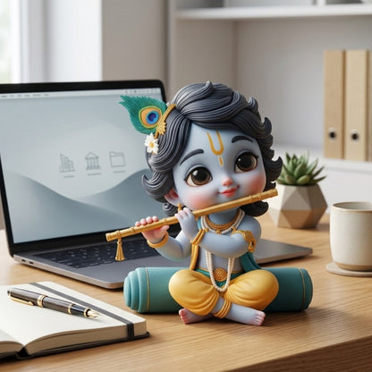 Bal Krishna With Flute Idol
