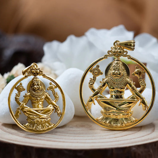 Gold Plated Yoga Narasimha Pendant