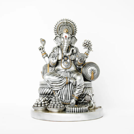 Silver Plated Lord Ganesha Idol